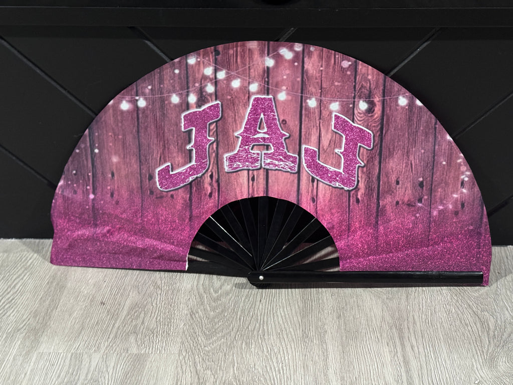Wood & Glitter Clack Fan (Custom)