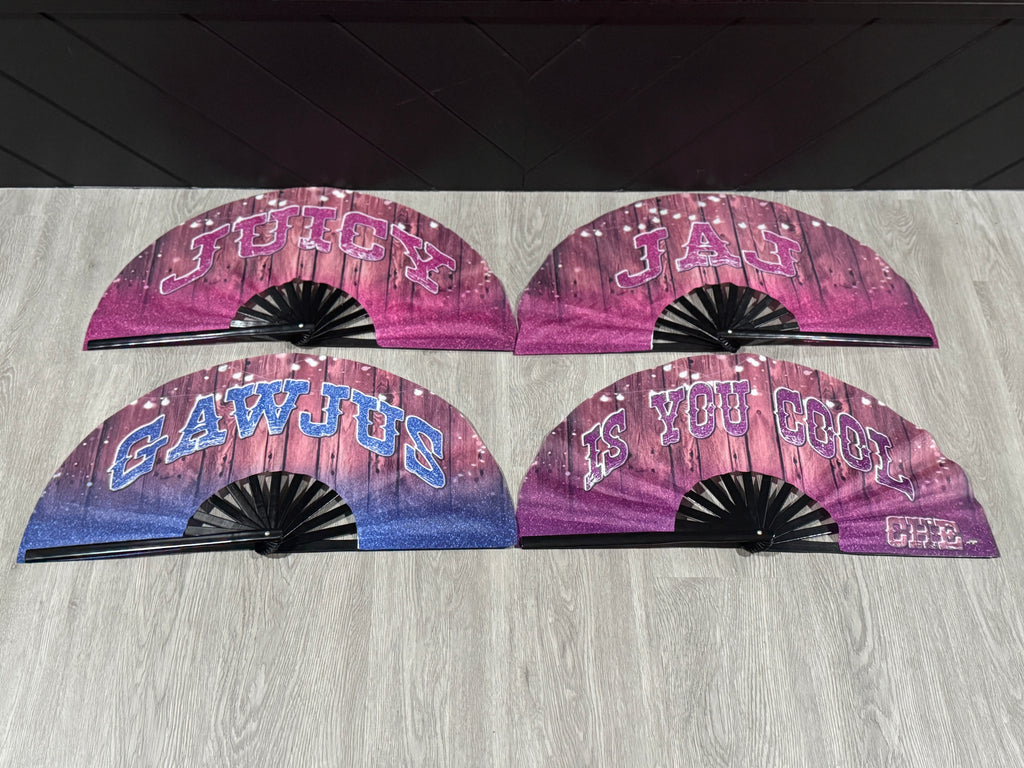 Wood & Glitter Clack Fan (Custom)