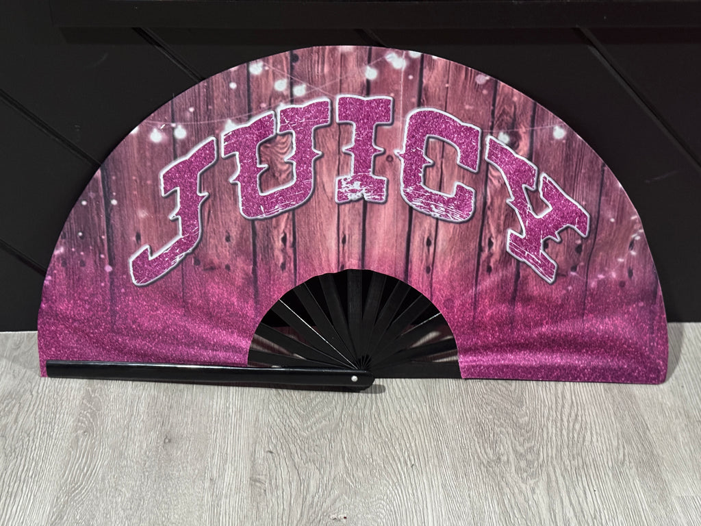 Wood & Glitter Clack Fan (Custom)