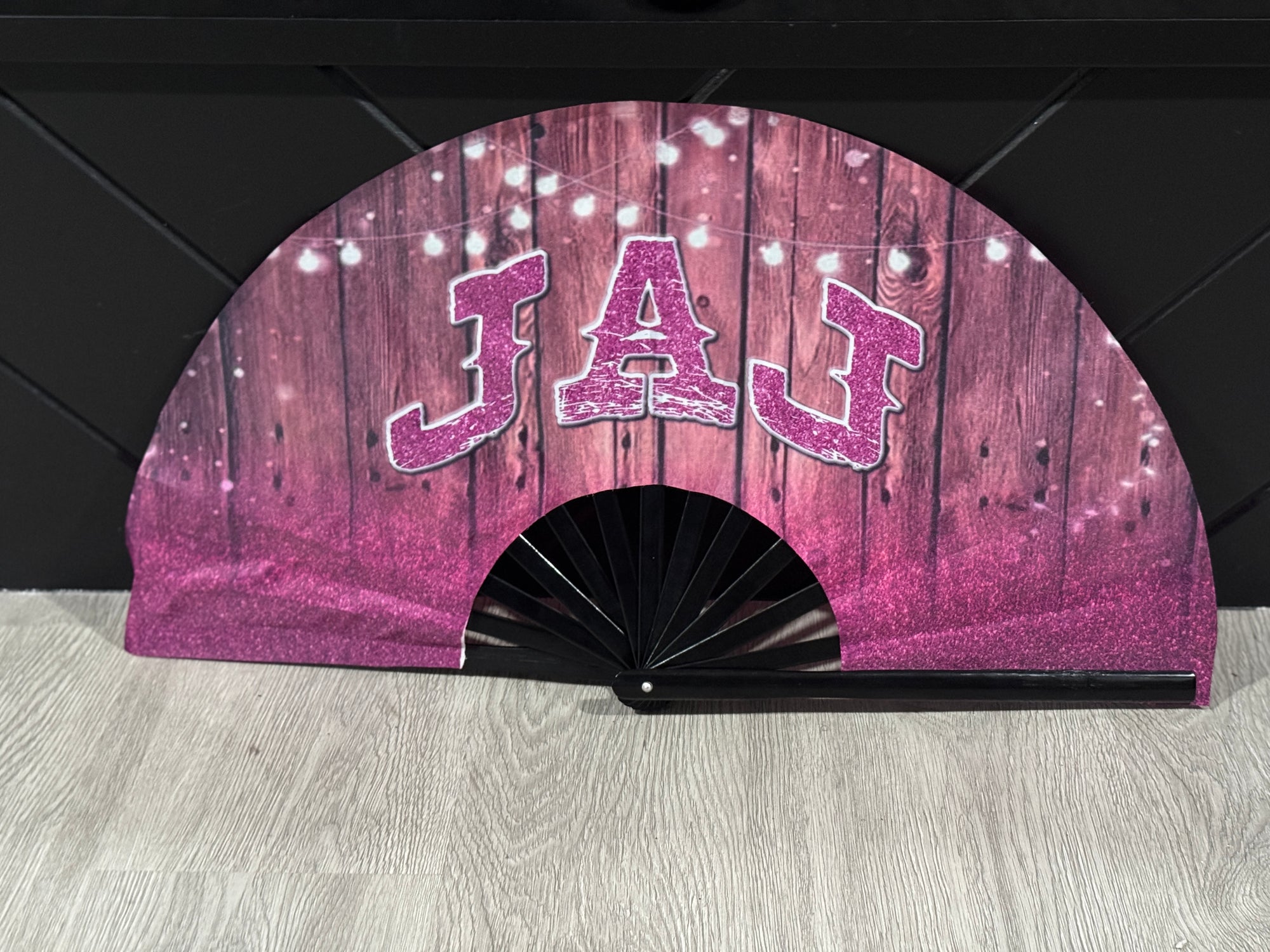 Wood & Glitter Clack Fan (Custom)