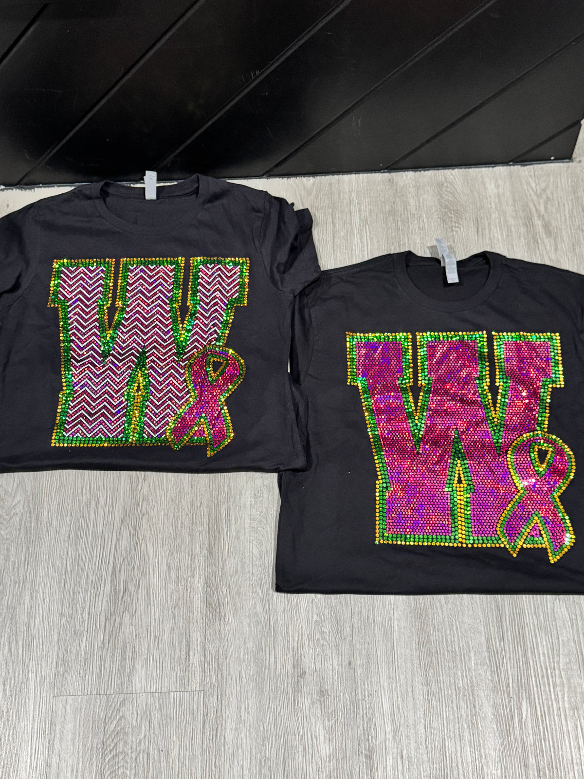 Breast Cancer Letter Spangle Shirt (Custom)