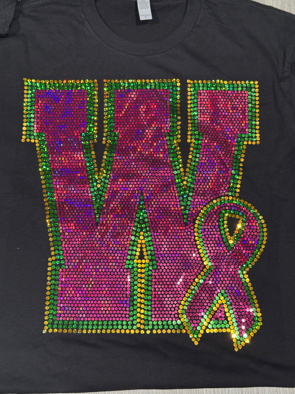 Breast Cancer Letter Spangle Shirt (Custom)
