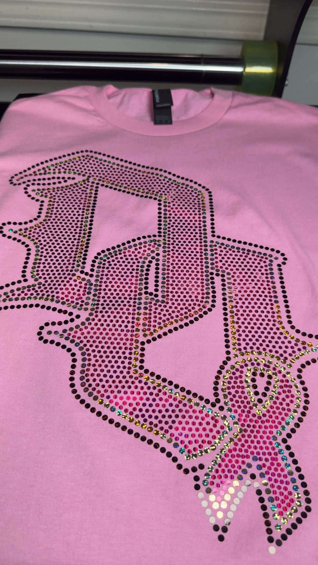 Breast Cancer Letter Spangle Shirt (Custom)