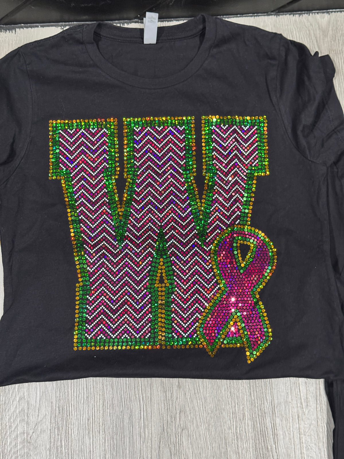Breast Cancer Letter Spangle Shirt (Custom)