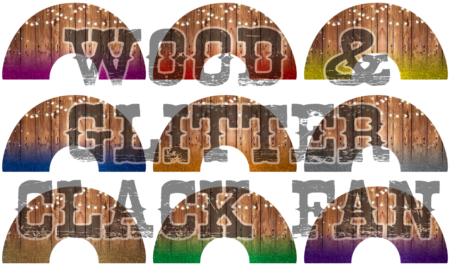 Wood & Glitter Clack Fan (Custom)