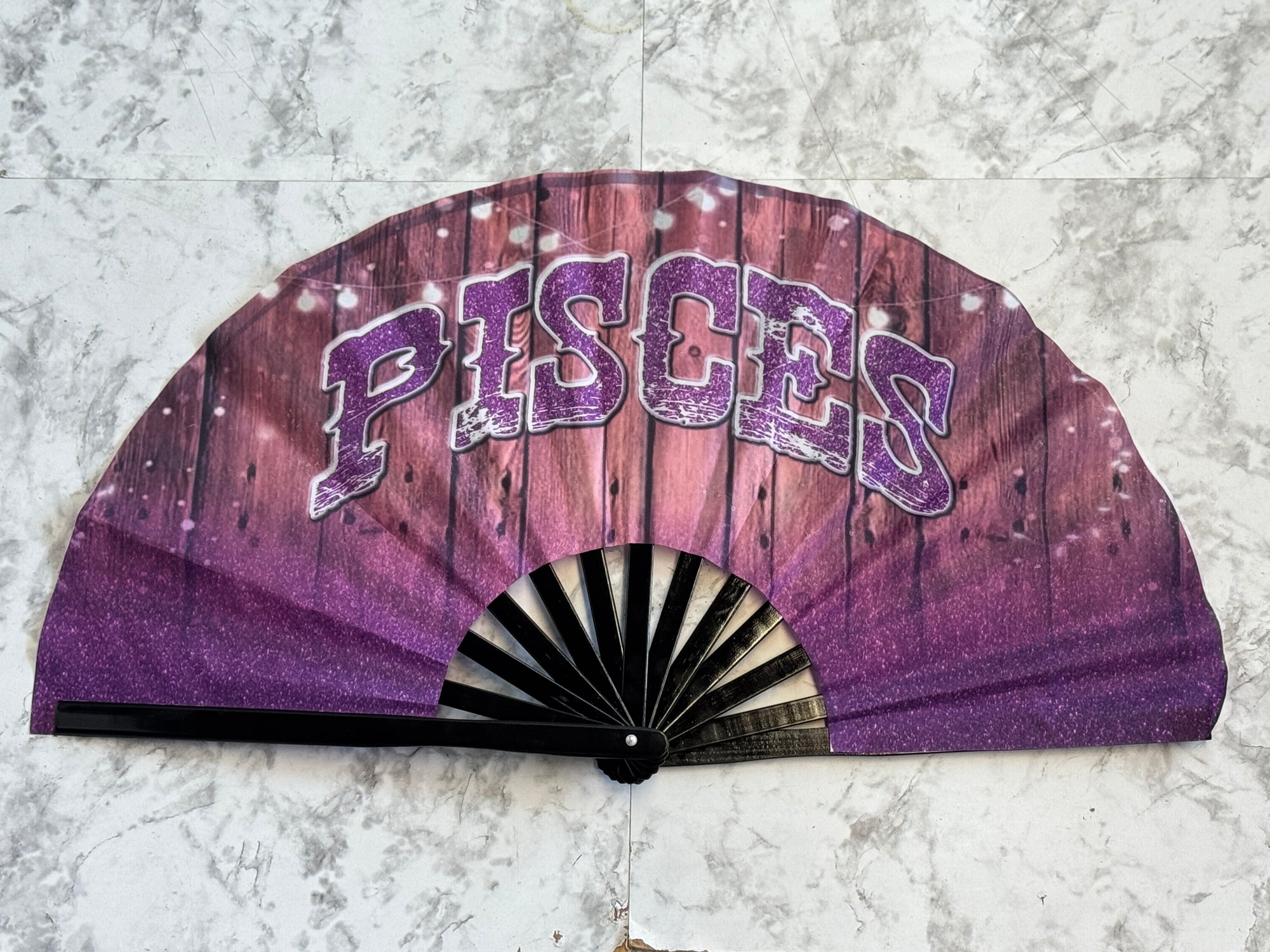 Wood & Glitter Clack Fan (Custom)